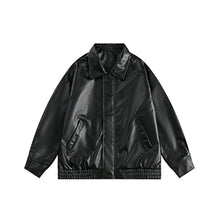 Load image into Gallery viewer, Faux Leather Oversized Bomber Jacket