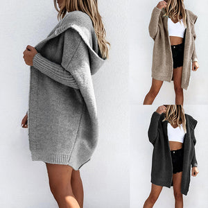 Modern Loose Knit Hooded Sweater