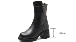 Thick Heel Martin Boots