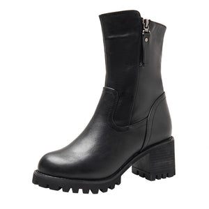 Thick Heel Martin Boots