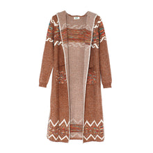 Load image into Gallery viewer, Boho Long Hooded Cardigan Sweater