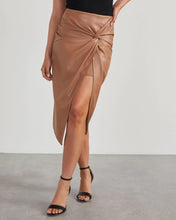 Load image into Gallery viewer, Split Mid-length Leather Skirt