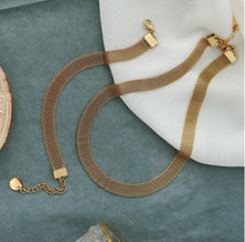 Load image into Gallery viewer, Wide Gold Choker &amp; Bracelet