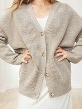 Load image into Gallery viewer, Relaxed Mid Length Cardigan Sweater