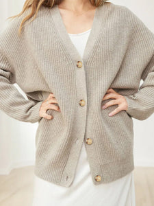 Relaxed Mid Length Cardigan Sweater