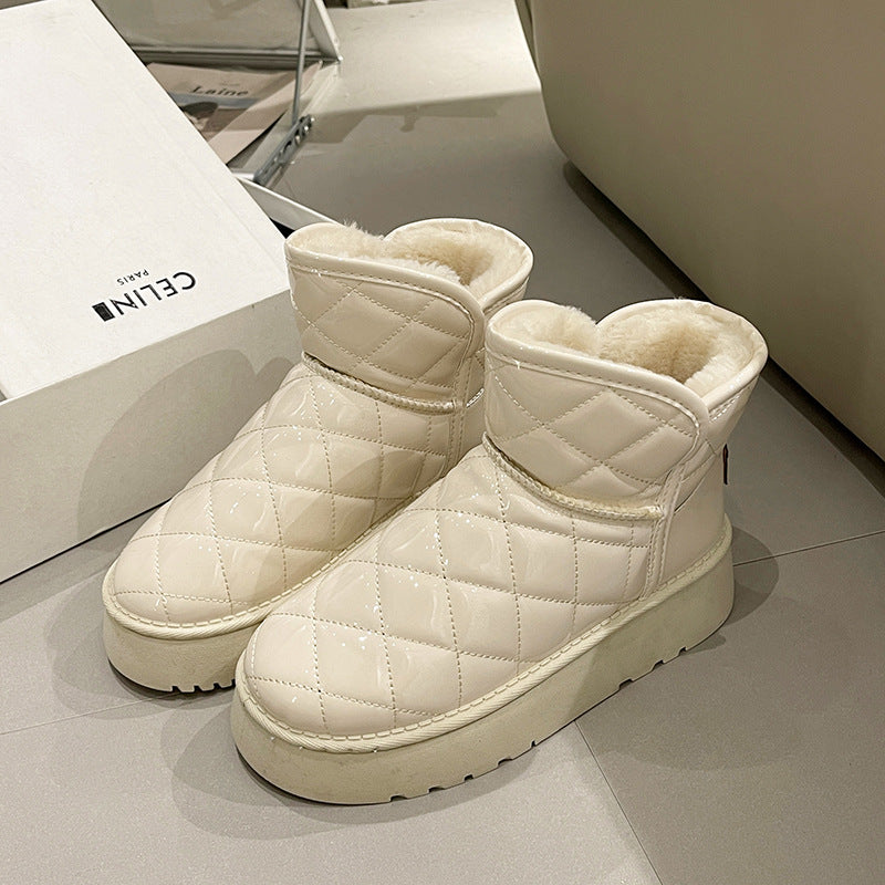 Shinny Quilted Mini Boots