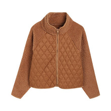 Load image into Gallery viewer, Quilted Crop Sherpa Jacket