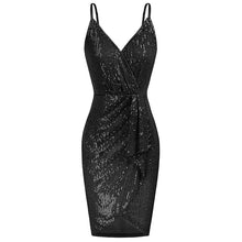 Load image into Gallery viewer, Spaghetti Strap Sequins Dress