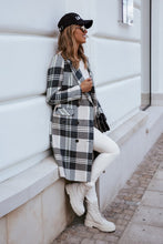 Load image into Gallery viewer, Long Plaid Coat