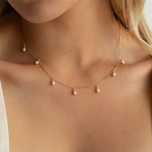 Drop Pearl Tassel Necklace