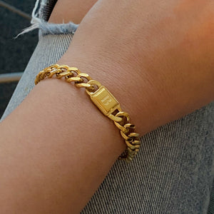Denise Link Gold Initial Chain Bracelet